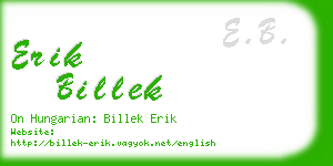 erik billek business card